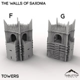 Tabletop Terrain Walls 32mm / F - Tower Corner The Walls of Saxonia - Kingdom of Saxonia