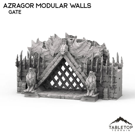 Tabletop Terrain Walls 32mm / Gate Azragor Modular Walls + Gate - Kingdom of Azragor