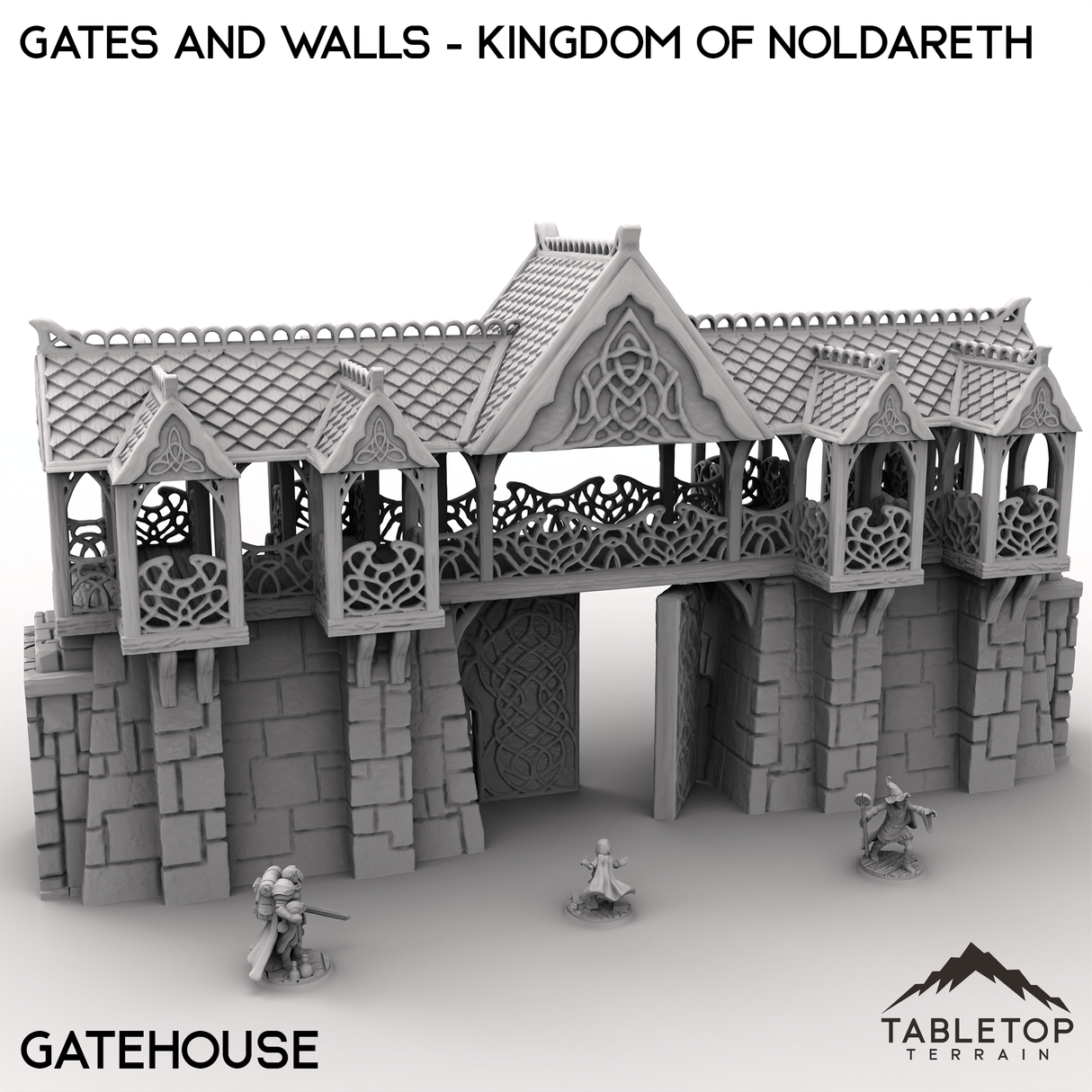 Tabletop Terrain Walls 32mm / Gatehouse Gates and Walls - Kingdom of Noldareth