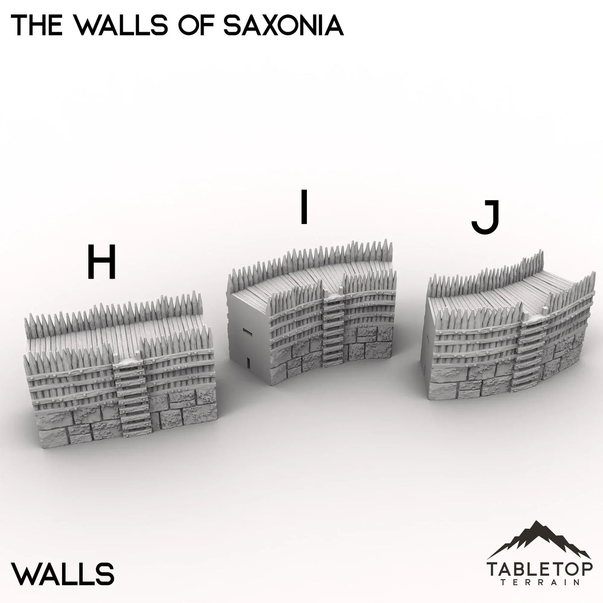 Tabletop Terrain Walls 32mm / H - Straight The Walls of Saxonia - Kingdom of Saxonia