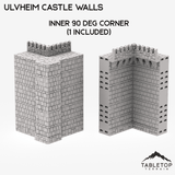 Tabletop Terrain Walls 32mm / Inner 90 Degree Corner Ulvheim Castle Walls