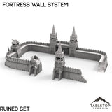 Tabletop Terrain Walls 32mm / Ruined Set Apocalypse Fortress Wall System