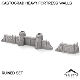 Tabletop Terrain Walls 32mm / Ruined Set Castograd Heavy Fortress Walls