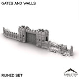 Tabletop Terrain Walls 32mm / Ruined Set Gates and Walls - Kingdom of Durak Deep