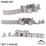 Tabletop Terrain Walls 32mm / Ruined Set Gates and Walls - Kingdom of Tor Ithilas