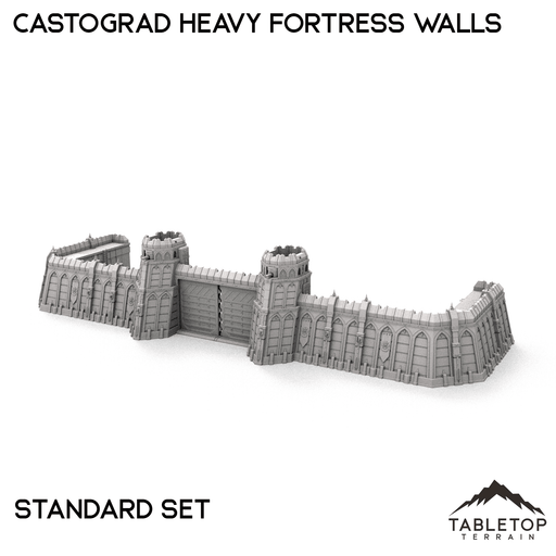 Tabletop Terrain Walls 32mm / Standard Set Castograd Heavy Fortress Walls