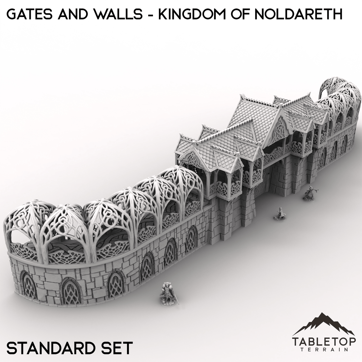 Tabletop Terrain Walls 32mm / Standard Wall Set Gates and Walls - Kingdom of Noldareth