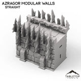 Tabletop Terrain Walls 32mm / Straight Wall Azragor Modular Walls + Gate - Kingdom of Azragor