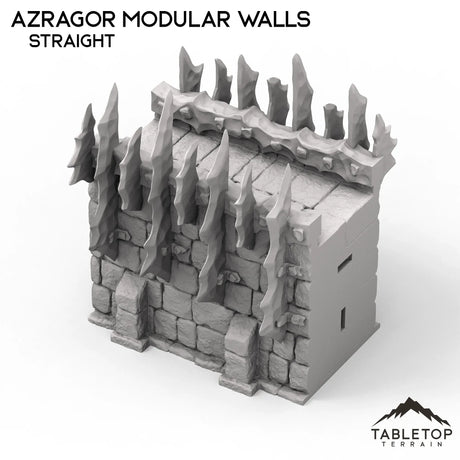 Tabletop Terrain Walls 32mm / Straight Wall Azragor Modular Walls + Gate - Kingdom of Azragor