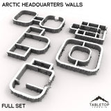 Tabletop Terrain Walls 40mm / Full Set Arctic Headquarters Walls