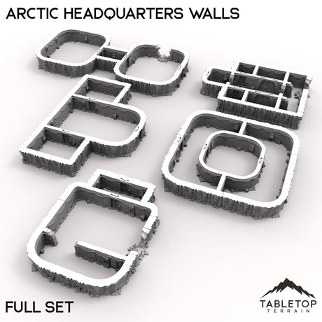 Tabletop Terrain Walls 40mm / Full Set Arctic Headquarters Walls