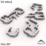 Tabletop Terrain Walls 40mm / Full Set Ice Walls