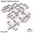 Tabletop Terrain Walls 40mm / Full Set Jungle Temple Walls