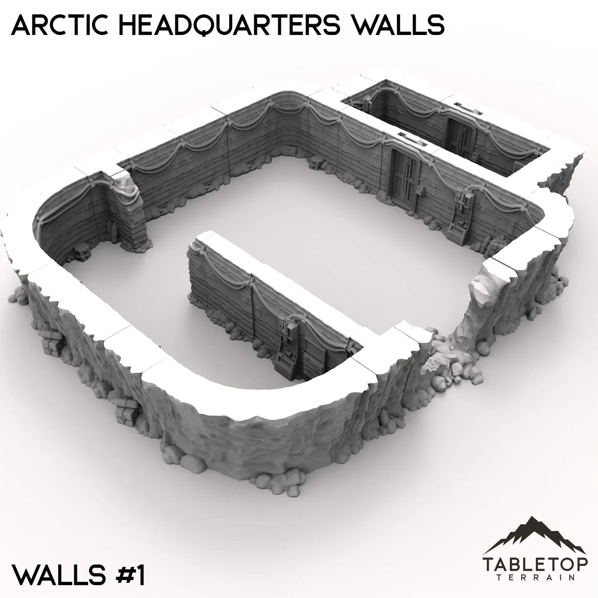 Tabletop Terrain Walls 40mm / Walls 1 Arctic Headquarters Walls
