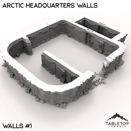 Tabletop Terrain Walls 40mm / Walls 1 Arctic Headquarters Walls