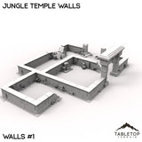 Tabletop Terrain Walls 40mm / Walls 1 Jungle Temple Walls