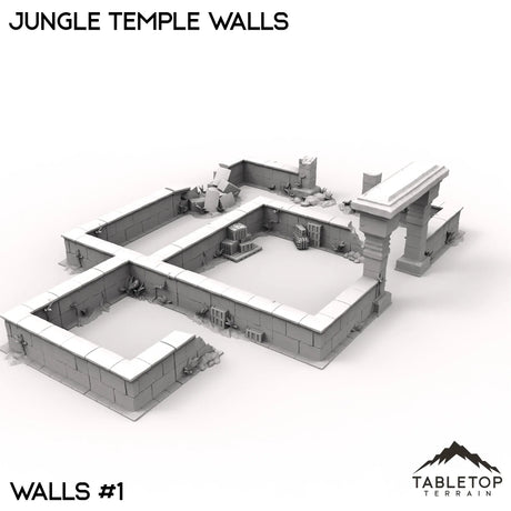 Tabletop Terrain Walls 40mm / Walls 1 Jungle Temple Walls