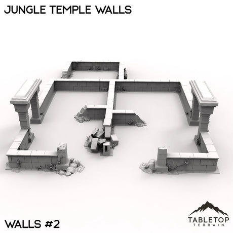 Tabletop Terrain Walls 40mm / Walls 2 Jungle Temple Walls