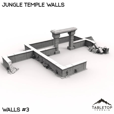 Tabletop Terrain Walls 40mm / Walls 3 Jungle Temple Walls