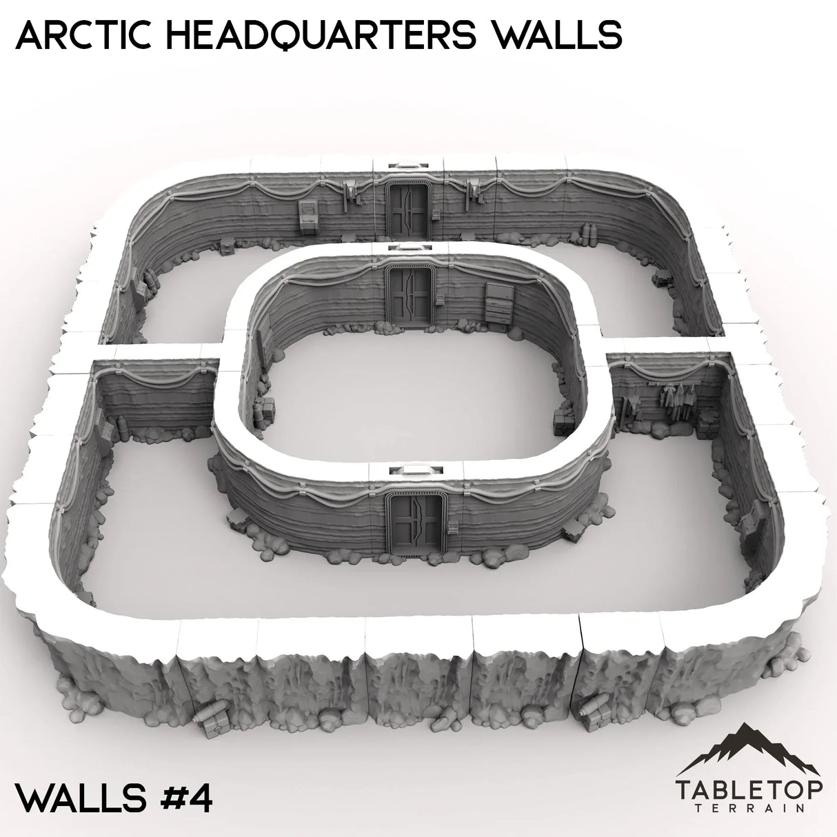 Tabletop Terrain Walls 40mm / Walls 4 Arctic Headquarters Walls