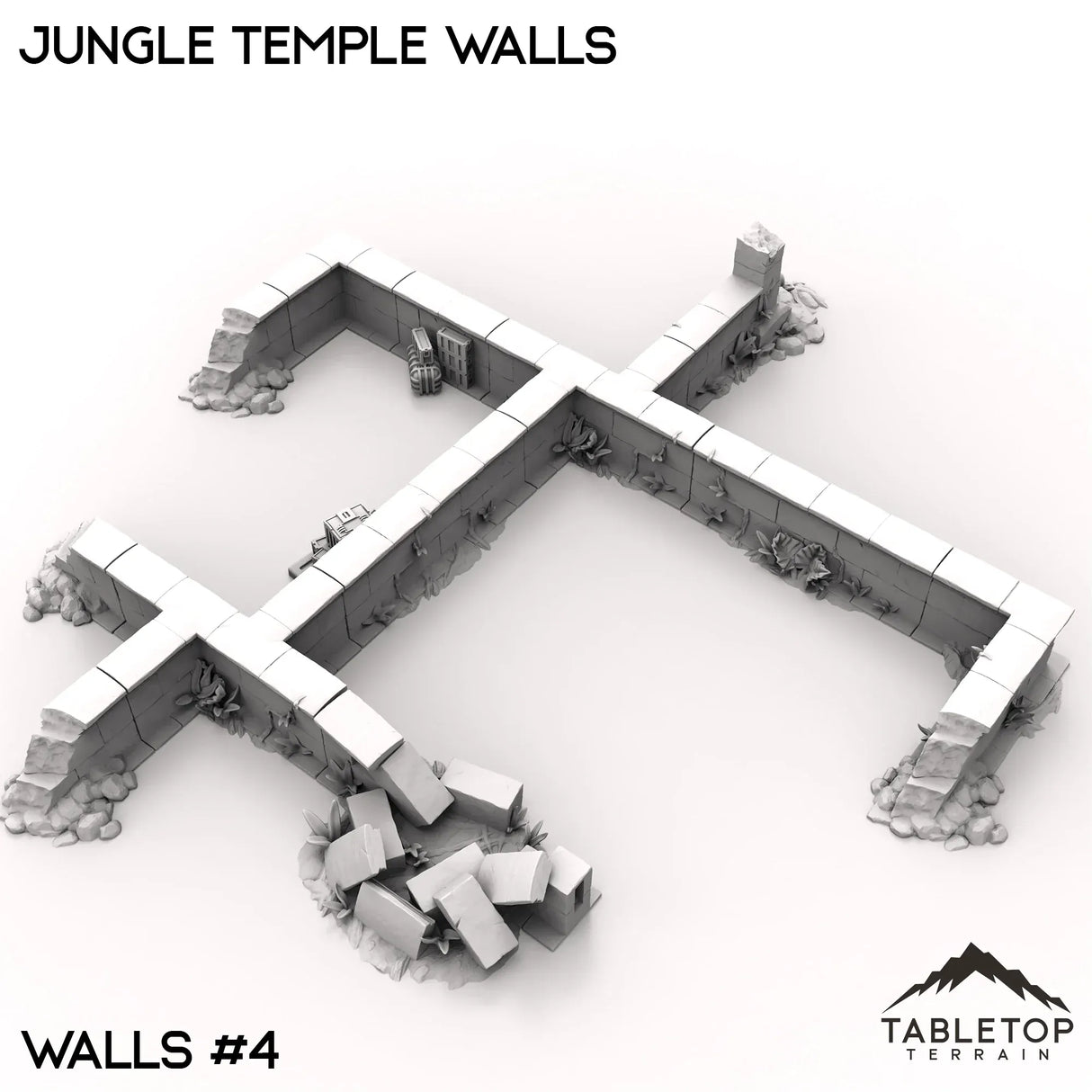 Tabletop Terrain Walls 40mm / Walls 4 Jungle Temple Walls