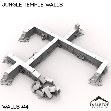 Tabletop Terrain Walls 40mm / Walls 4 Jungle Temple Walls
