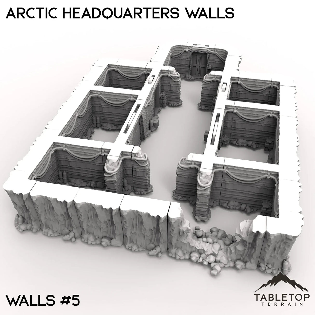 Tabletop Terrain Walls 40mm / Walls 5 Arctic Headquarters Walls