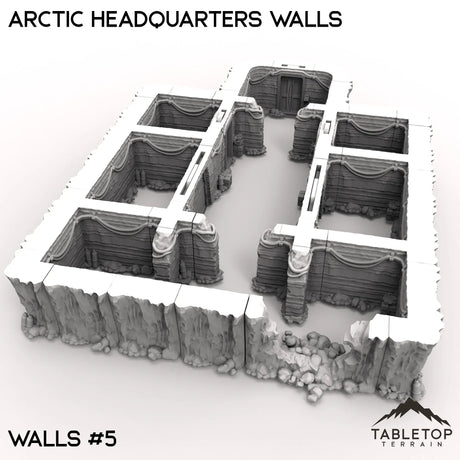 Tabletop Terrain Walls 40mm / Walls 5 Arctic Headquarters Walls