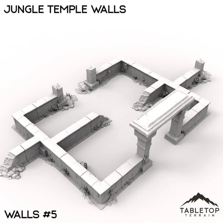 Tabletop Terrain Walls 40mm / Walls 5 Jungle Temple Walls