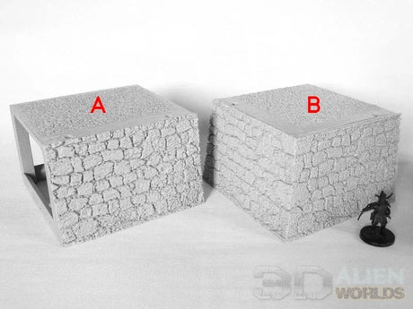 Tabletop Terrain Walls A- Straight Wall Samurai Castle Wall Set