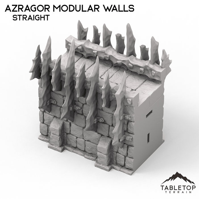 Tabletop Terrain Walls Azragor Modular Walls + Gate - Kingdom of Azragor
