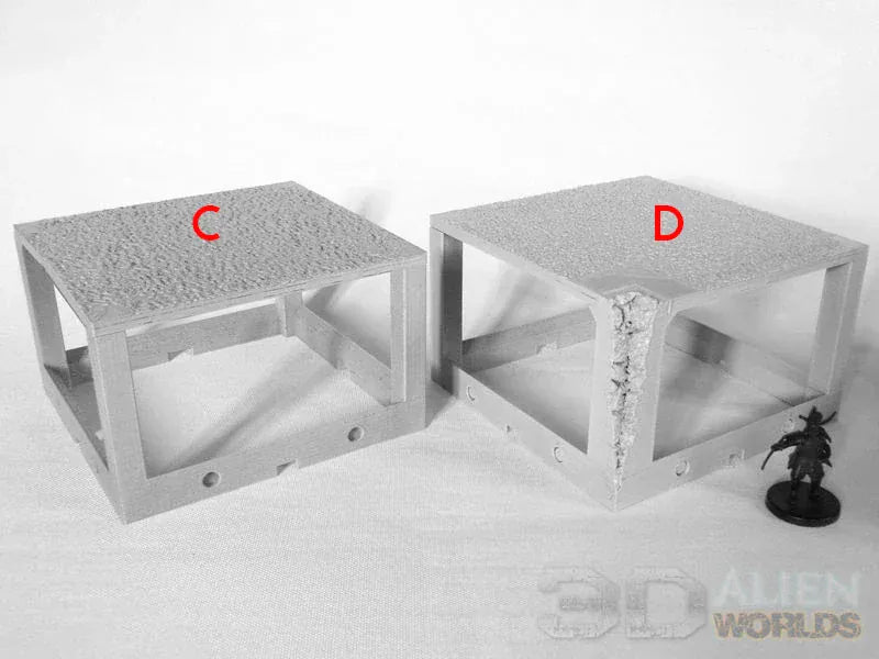 Tabletop Terrain Walls C- Center Top (no walls) Samurai Castle Wall Set