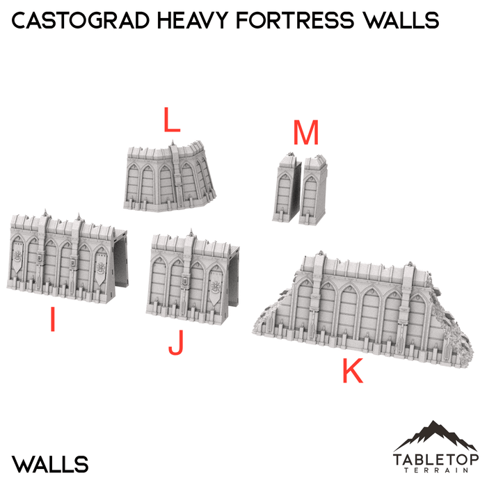 Tabletop Terrain Walls Castograd Heavy Fortress Walls
