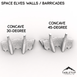 Tabletop Terrain Walls Concave 30 Degree Space Elves Walls / Barricades