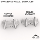 Tabletop Terrain Walls Convex 30 Degree Space Elves Walls / Barricades