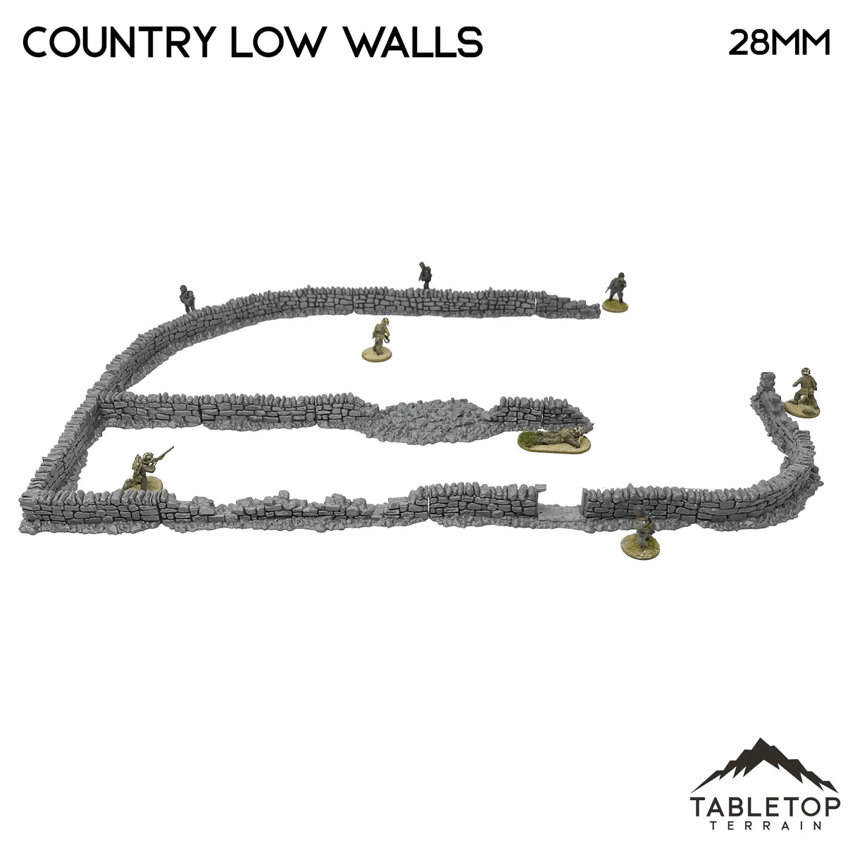 Tabletop Terrain Walls Country High Walls / Low Walls - Country & King - Fantasy Historical Walls