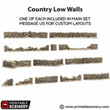 Tabletop Terrain Walls Country High Walls / Low Walls - Country & King - Fantasy Historical Walls