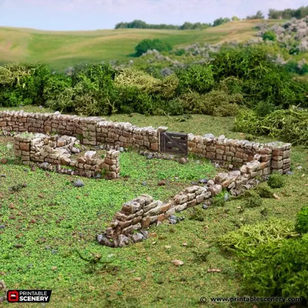 Tabletop Terrain Walls Country High Walls / Low Walls - Country & King - Fantasy Historical Walls