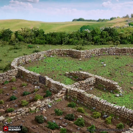 Tabletop Terrain Walls Country High Walls / Low Walls - Country & King - Fantasy Historical Walls