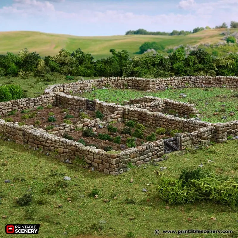 Tabletop Terrain Walls Country High Walls / Low Walls - Country & King - Fantasy Historical Walls