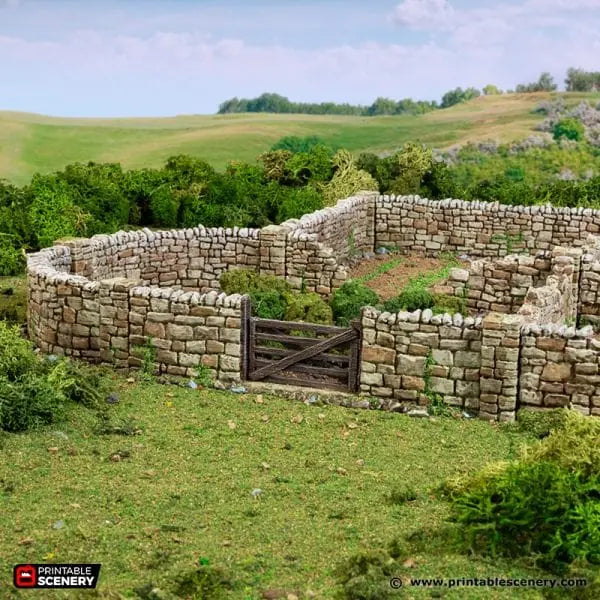 Tabletop Terrain Walls Country High Walls / Low Walls - Country & King - Fantasy Historical Walls