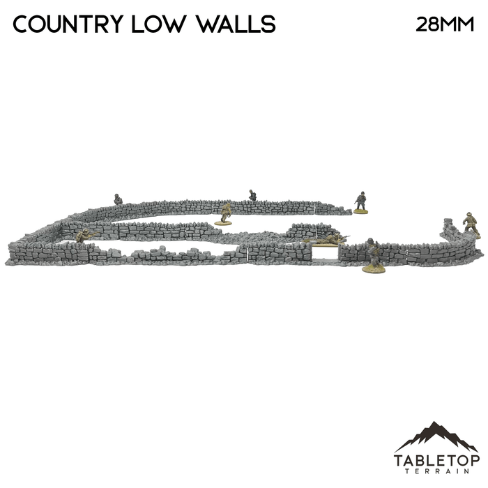 Tabletop Terrain Walls Country High Walls / Low Walls - Country & King - Fantasy Historical Walls
