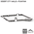 Tabletop Terrain Walls Desert City Walls & Fountain