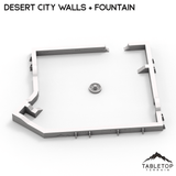 Tabletop Terrain Walls Desert City Walls & Fountain