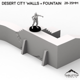 Tabletop Terrain Walls Desert City Walls & Fountain