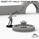 Tabletop Terrain Walls Desert City Walls & Fountain