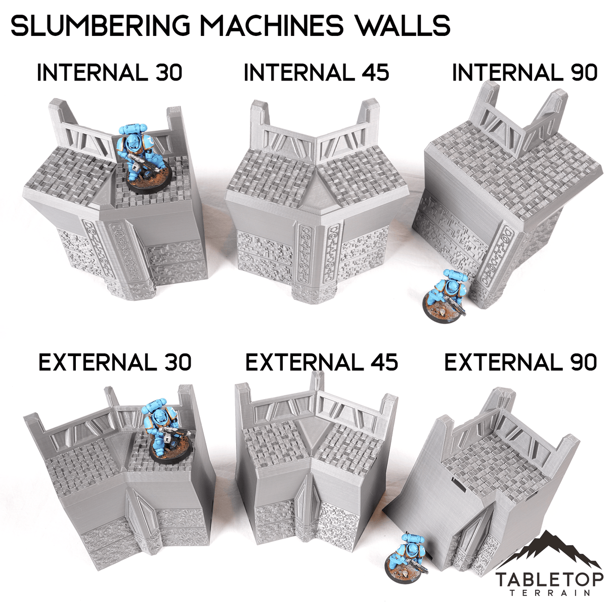Tabletop Terrain Walls External 30 Corner Slumbering Machines Walls