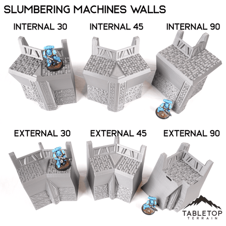 Tabletop Terrain Walls External 30 Corner Slumbering Machines Walls