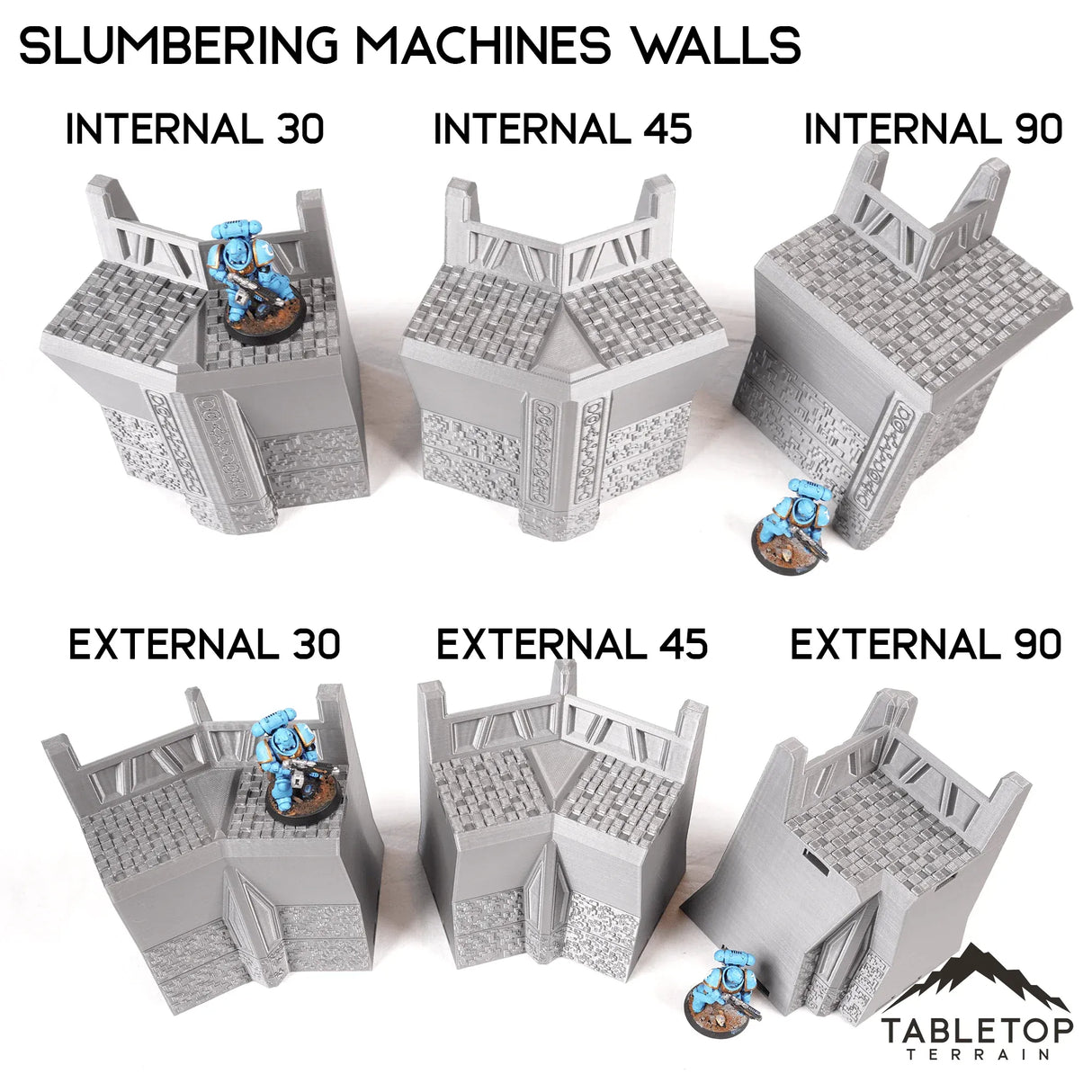 Tabletop Terrain Walls External 30 Corner Slumbering Machines Walls
