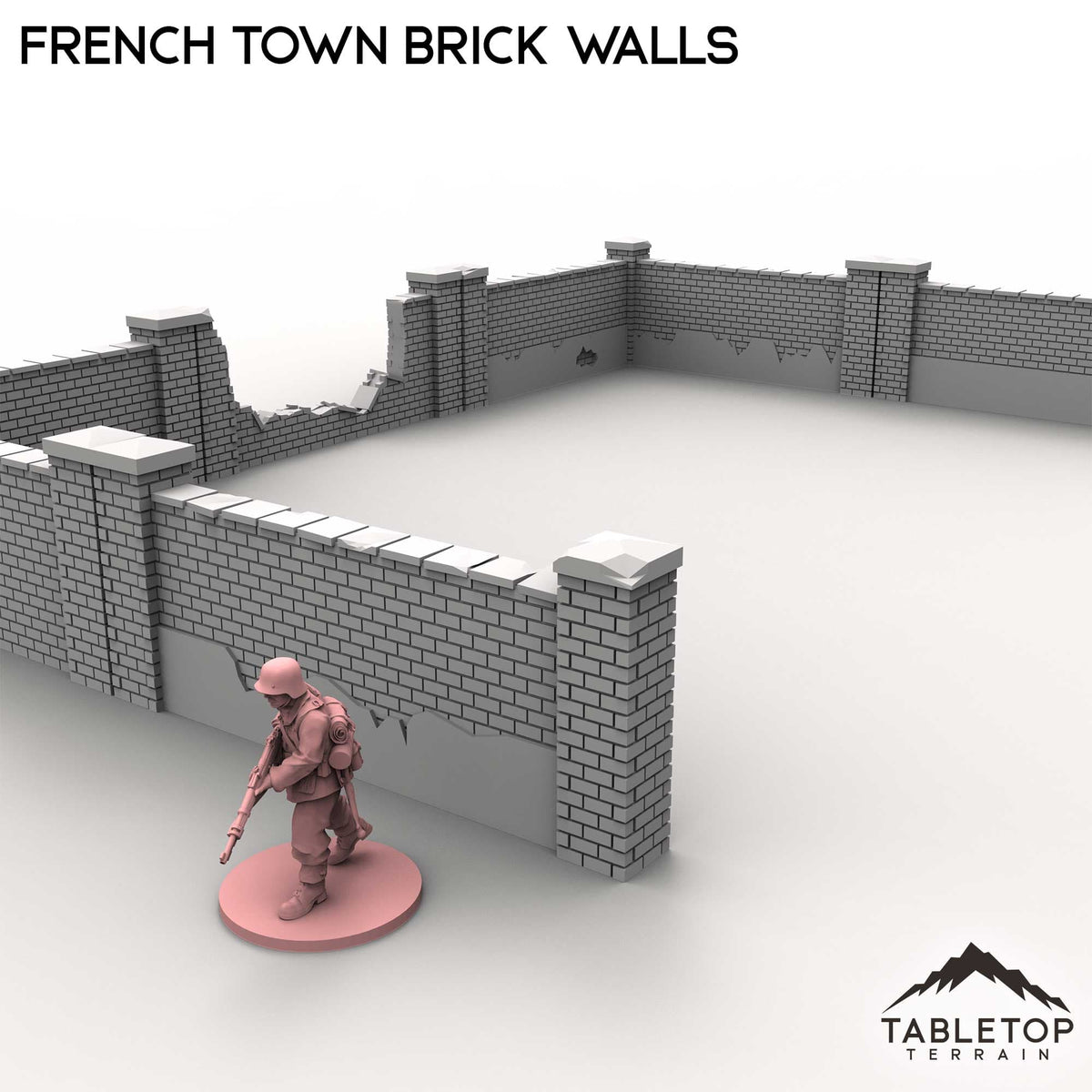 Tabletop Terrain Walls French Town Brick Walls